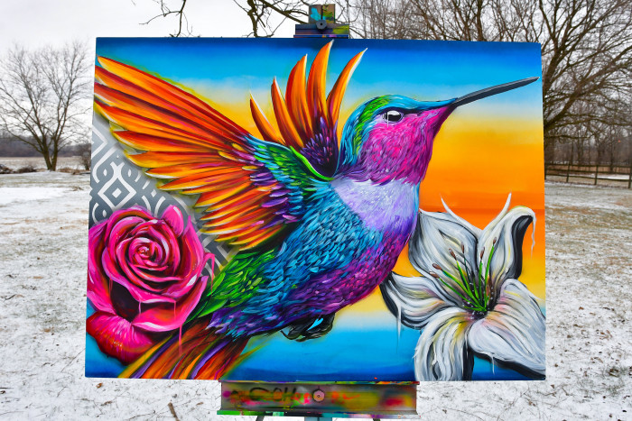 Mixed-media painting