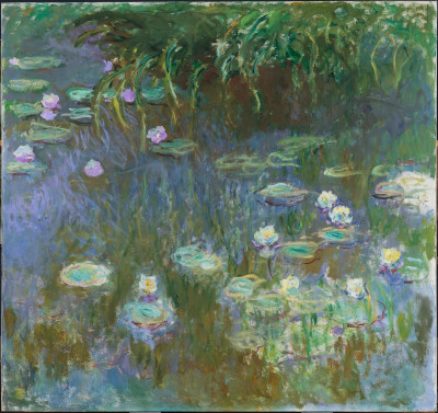 Oil painting of water lilies