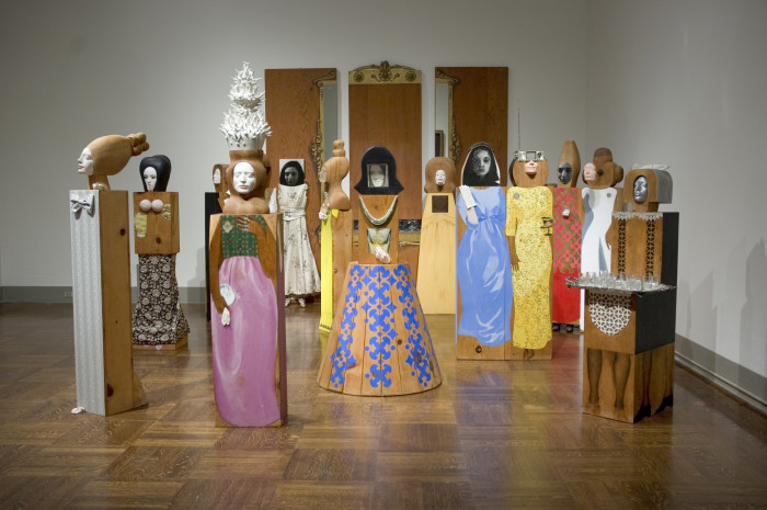 Assemblage of 15 freestanding life-size figures