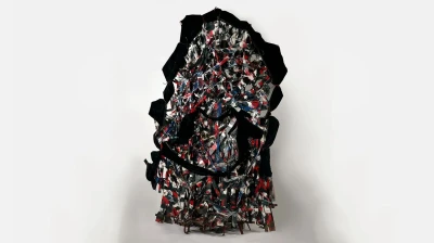 Thornton Dial (1928 - 2016), Trip to the Mountaintop, 2004. Wood, clothing, wire screen, rope, steel, wire, and plastic. 132 x 86 x 51 in.